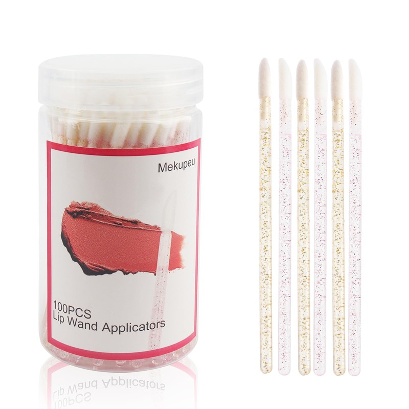 100 Pcs Disposable Lip Wands Applicator, Premium Lipstick Brush Stick,Eye
