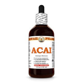 Acai (Euterpe Oleracea) Dry Berry Tincture, Made in Hawaii, Organic Raw Materials, All Natural, Vegan, Pure Liquid Extract - 4 fl.oz