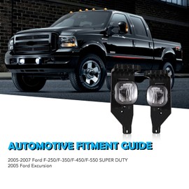 AUTOWIKI Fog Lights for 2005-2007 Ford F-250/F-350/F-450/F-550 Ford Super Duty, 2005 Ford Excursion Fog Lamps Replacement 1 Pair with Smoke Lens 2PCS