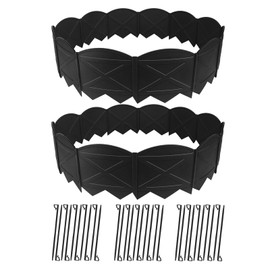 Vashly 30Ft Landscape Edging 5.9 Inch Tall Garden Edging No Dig Garden Edging Border, 30Pcs Flower Bed Edging Border with 30Pcs Stakes