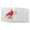 Moslion Red Bird Placemats Rustic Farm Animal Cardinal Wild Flowers