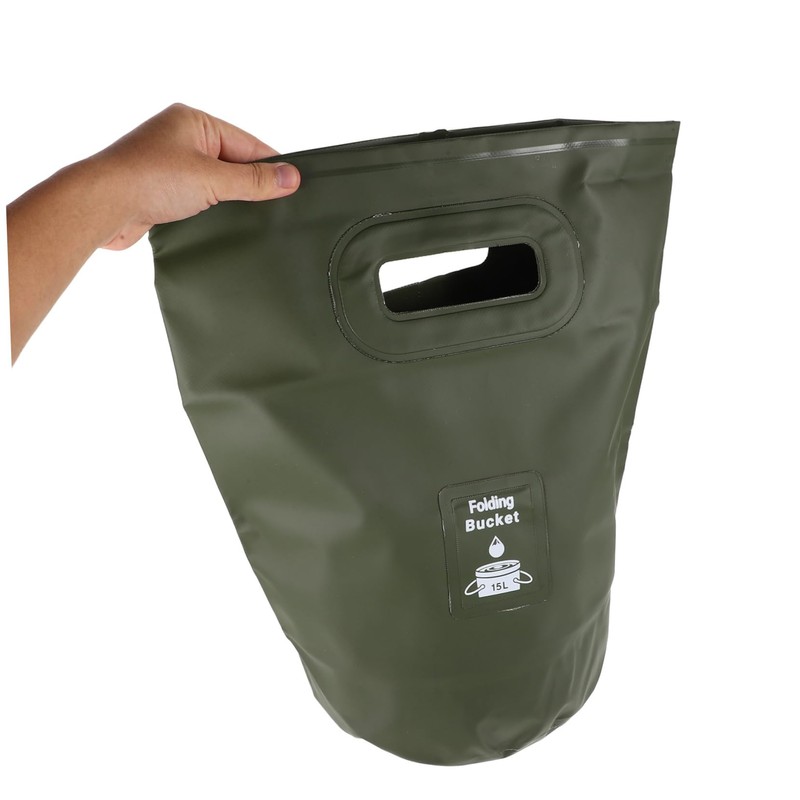 KOMBIUDA Foldable Water Basin 15l Collapsible Camping Trash Bin Outdoor