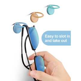 MOUGIGI 12 PCS Colorful Sunglasses Holder Wall Hanging Glasses Organizer - Space Saving Sunglasses Rack and Eye Glass Holder Stand