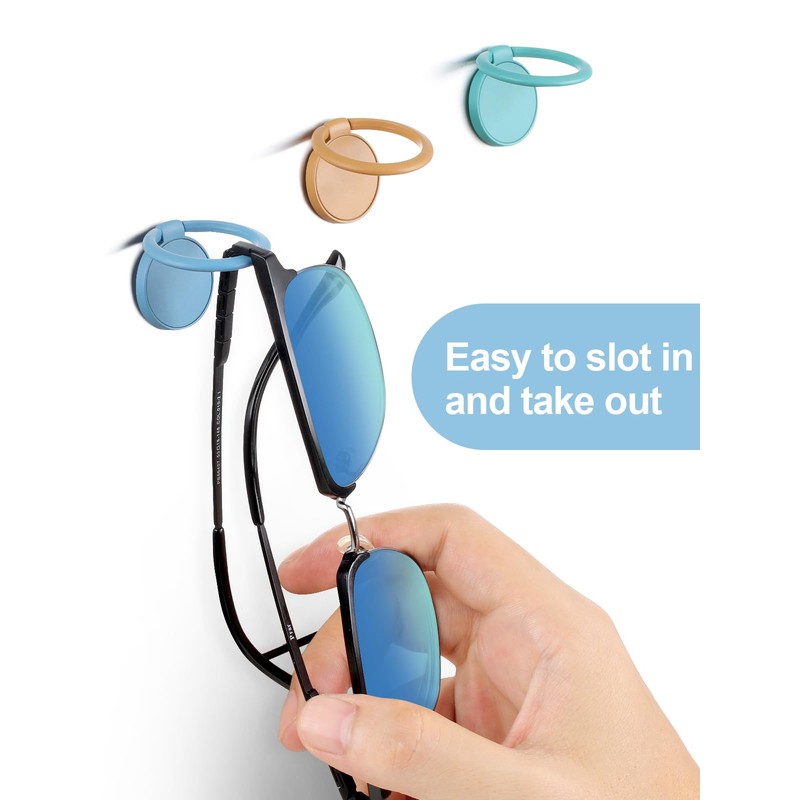 MOUGIGI 12 PCS Colorful Sunglasses Holder Wall Hanging Glasses Organizer