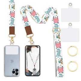 Lfpkixise Phone Lanyard Wrist Strap Crossbody Adjustable, Cell Phone Lanyard for Around The Neck Shoulder Wristlet Strap, Cute Monsters, Long