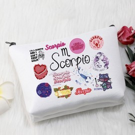 VAMSII 12 Constellation Birthday Gift for Astrology Lover Zodiac Symbol Sign Cosmetic Bag Horoscope Astrology Gift for Her (ScorpioBag)