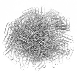 QIUWORE 500Pcs Paperclips, 29mm Paper Clip, Silver Paperclip, Paperclips Metal, with Storage Bucket, Suitable for Offices, Schools, and Homes