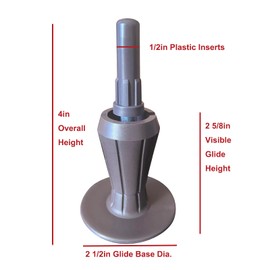 Heavy Duty Steel Stem Replacement Bed Frame Feet to Replace Wheels on Bed Frame.Prevent Sliding, Protect Floor. Bed Frame Glide Legs with Plastic Inserts. Set of 6