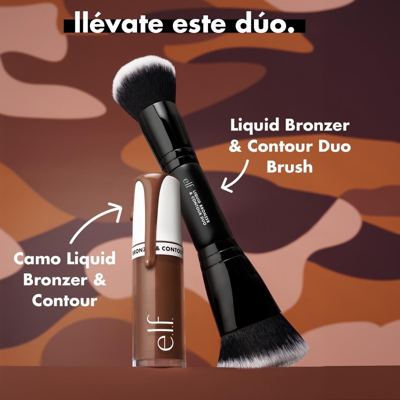 e.l.f. Cosmetics Camo Liquid Bronzer & Contour Duo Brush Brocha
