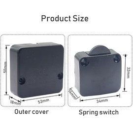 Door Contact Switch, LED (Low Voltage) or 230 V (High Voltage) On/Off, Snap Switch, Chest Switch, Door Switch Button, Bar Switch, Cabinet Switch, Furniture Switch, On Switch, Black