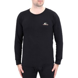Mossy Oak Men's Active UV Protection Base Layer Thermal Underwear Top, Black, X-Large