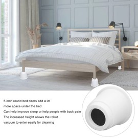 Kuuleyn Furniture Risers, Table Risers, 4Pcs 5 Inch Heavy Duty Round Furniture Bed Risers Lifter with Anti Slip Top for Table Chair Desk Sofa Heavy Duty Furniture Riser White