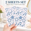Blue Face Gems Stickers Face Jewels with Star Heart Music