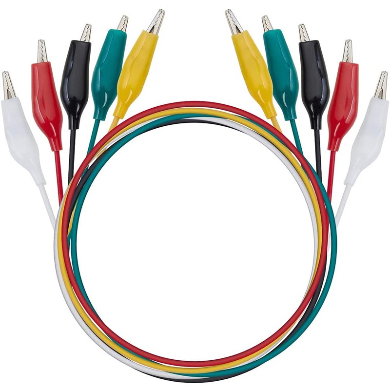 YFFSFDC 5 Colors 30pcs Tester Wire 50cm Alligator Clip Double