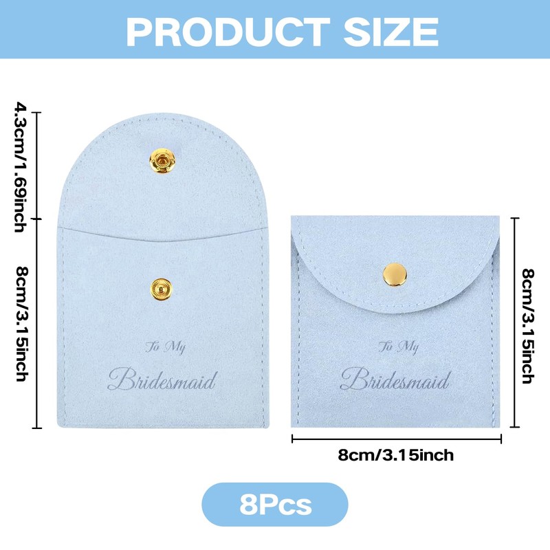 Dinana Jewelry Bags Bridesmaid Gifts Set of 8 Velvet Small