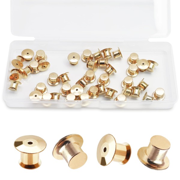 Litoexpe 40 Pieces Metal Pin Backs Locking, Locking Pin Back