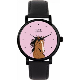 Toff London Brown Arabian Horse Watch Women's 38 mm Case 3ATM Waterproof Quartz Movement Luxury Fashionable, Pink, TLWS-84767