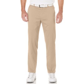 PGA TOUR Men's Regular Flat Front Active Waistband Golf Pant, Chinchilla, 42W x 32L