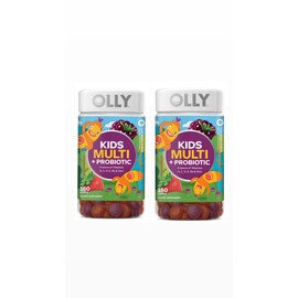 OLLY Kids Multivitamin + Probiotic 160 Gummies (2pack) Gummy, Digestive and Immune Support, Vitamins A, D, C, E, B, Zinc, Kids Chewable Supplement, Berry, 160CT (2 Pack) (320)