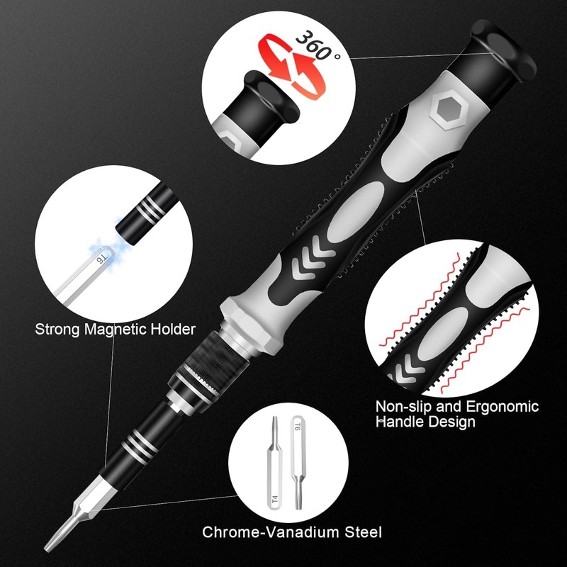 TEDFLOP 115-Piece Magnetic Screwdriver Set Kit, Professional Precision Tool Kit1141,Laptop