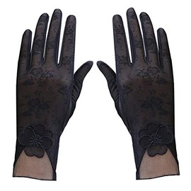Lobagve Van Caro Womens Ice Silk Summer Driving Gloves Touchscreen Sunscreen Gloves, Black