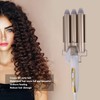 25mm Curling Iron Wand Adjust Temperature Fast Heating 3 Barrel