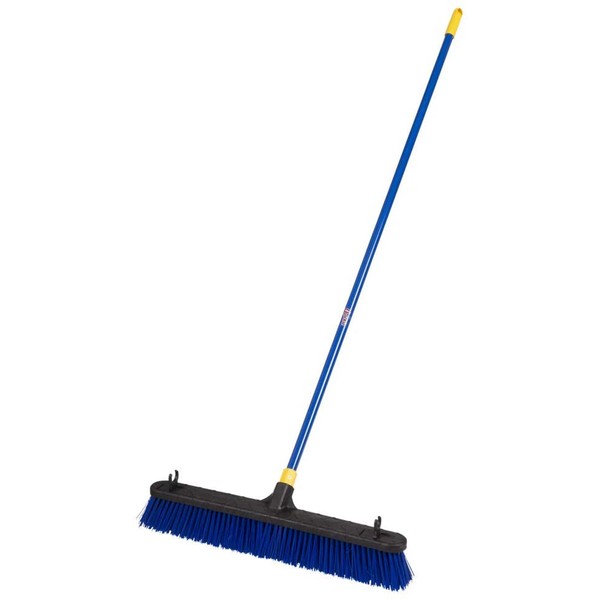 Quickie 5992 24-Inch Knockdown Rough-Surface Push Broom with Steel Handle, 2-Pack, Blue