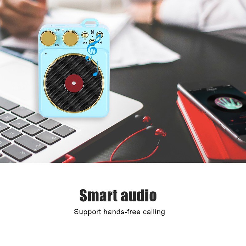 DC 3.7V Retro Bluetooth 5.0 Speaker with Smart Audio Voice