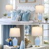 23" Modern Blue Ceramic Table Lamps Set of 2, Coastal