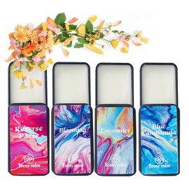 gcdat 4 PCS Solid Balm Set Solid Perfume Portable Pocket Balm Perfume Perfect for Travel Use Natural Fragrance Parfum for Men and Women