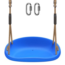 SELEWARE Heavy Duty Swing Seat for Adults Kids Tree Swing with Weather Proof Ropes Swing Set Accessories for Backyard Patio Garden Playground, Height Adjustable Blue
