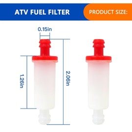 JRSHOME 2 Pack 2530009 1/4" Small in-line Fuel Gas Filter Replacement for 2010-2014 Polaris Ranger 400