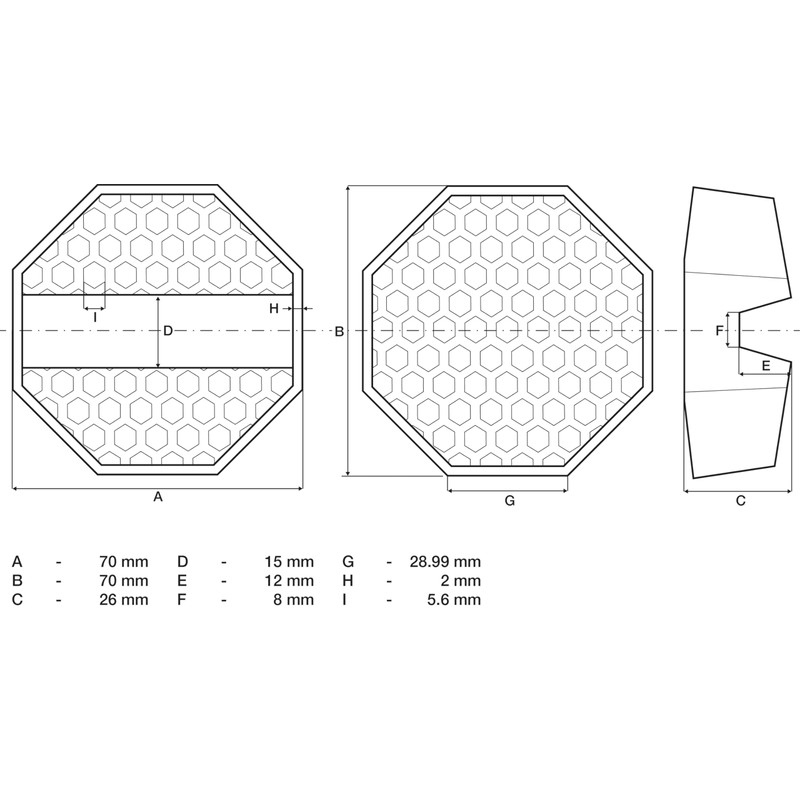 BGS 72109 Rubber Pad for Trolley Jack 70 x 70