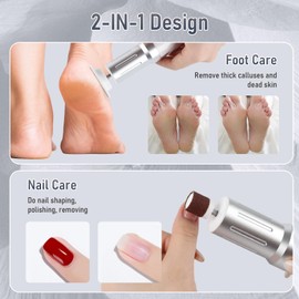 ANGNYA Electric Callus Remover for Feet with 3 Adjustable Speeds, Rechargeable Stand and Replacement Sandpaper Disks, Electric Foot Callus Remover Foot File for Feet Pedicure Tool (White)