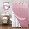 Inhousolu No Hook Shower Curtain with Snap in Fabric Liner