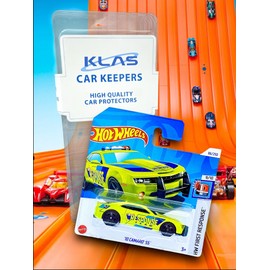 Hot Wheels '10 Camaro SS (Lime Green & Blue) 9/10 HW First Response - 2024-86/250 (Short Card) - COMES IN A GENUINE KLAS CAR KEEPER PROTECTOR CASE - HTB63