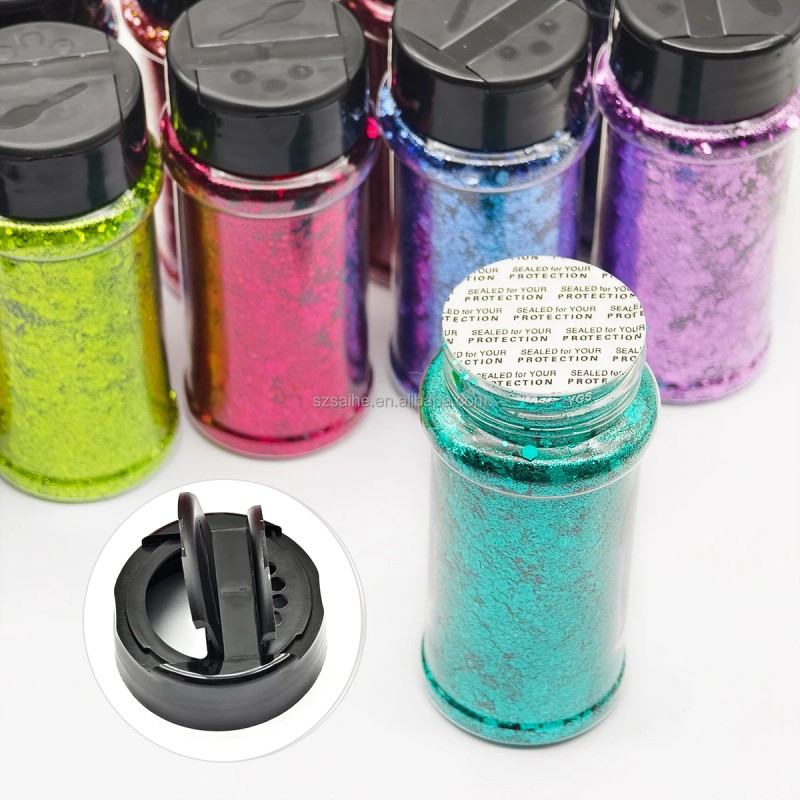 12 Pcs Spring Colors Hex Chunky Glitter Set 2oz Bottles
