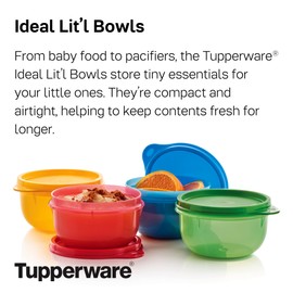 Tupperware Brand Ideal Lit’l Food Storage Bowls for Toddlers & Kids - Airtight, Leak-Proof, Dishwasher Safe & BPA Free - Includes Lids