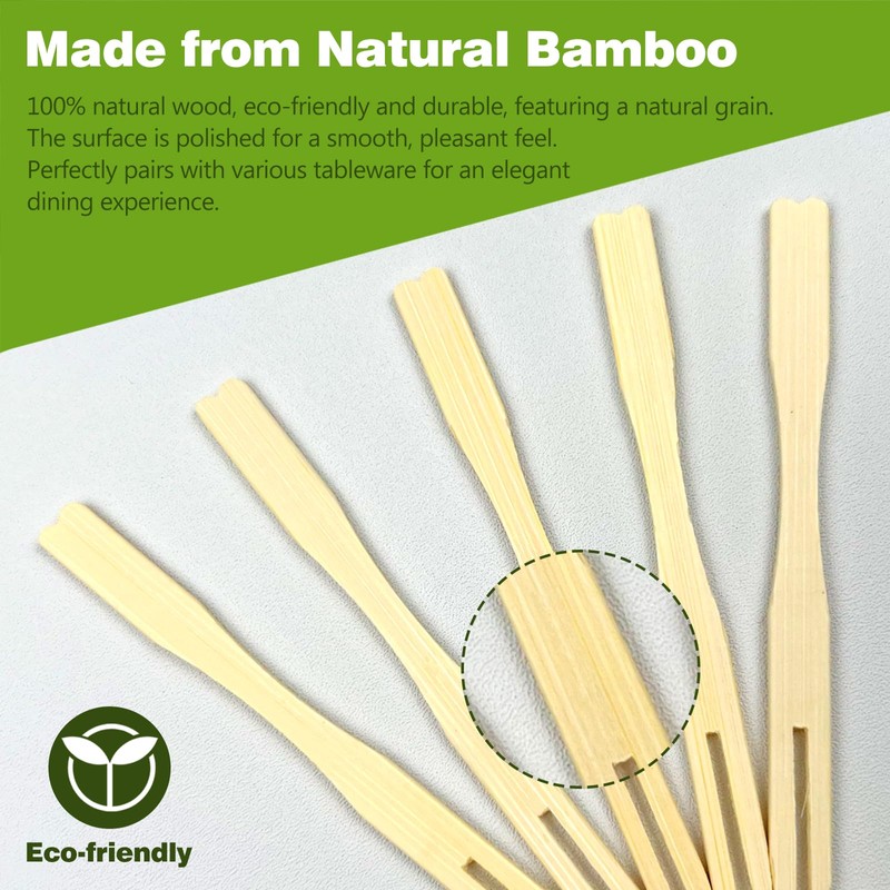 200-Pack Mini Wooden Fruit Forks – 3.46" Eco-Friendly Appetizers &