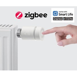 Matosio TRV603-WZ Smart Radiator Thermostat ZigBee Intelligent Thermostat, Control via APP (Smart Life/Tuya Smart) or Voice Control (Alexa, Google Assistant), Requires Zigbee Hub