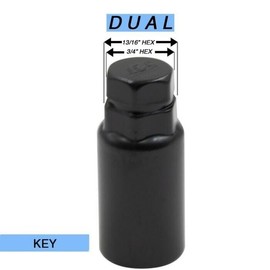 OKOVO Lug Wheel Lock Nuts Black 9 Bulge Acorn Locking Lugs 1.9" Tall Set of 4 for Ram,for Ford,for Dodge,for Chevy Key Front Rear Left Right Through-Hardened Steel-Construction