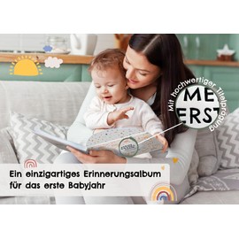 Baby Album My First Year - Baby Memory Book for the Most Beautiful Moments - The Baby Book to Fill in for 1st Year - A Special Gift for Birth for Girls and Boys: Boho Rainbow