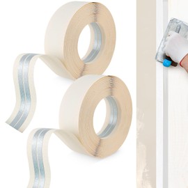 HolyMaji Drywall Corner Tape, 120 Feet by 2 Inch Reinforced Corner Drywall Tape with Metal for Inside Outside Corner Wall Crack Repair Tape, No-Adhesive Side 2 Rolls