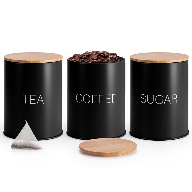 EHC Tea Sugar Coffee Canisters, Tea Sugar Coffee Containers Set
