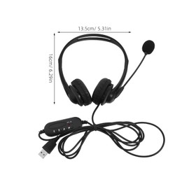 TEHAUX Wired Headset with Microphone for Noise Cancelling Technology Comfortable Breathable Earmuffs USB Earphone for Online Meetings Gaming and Business Use