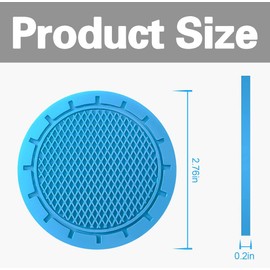 NON-SQUARE Car Cup Holder Coaster, 4 Pack PVC Anti Slip Durable Insert Car Coasters, 2.75 Inch Universal Car Coasters for Cup Holders, Suitable for Most Car Interior（Light Blue）