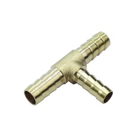 HongBoW Hardware Brass Hose Barbed Reducing Tee Fitting T Barb Reducer (3/8" X 3/8" X 1/4", 3)