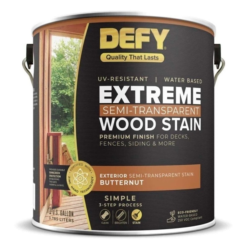 SaverSystems DEFY Extreme 1 Gallon Semi-Transparent Exterior Wood Stain, Driftwood