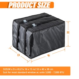 HUAREW Winter Window Air Conditioner Covers for Outside AC Unit, Waterproof Insulated Outdoor Air Conditioner Cover (21Wx16Dx15H)