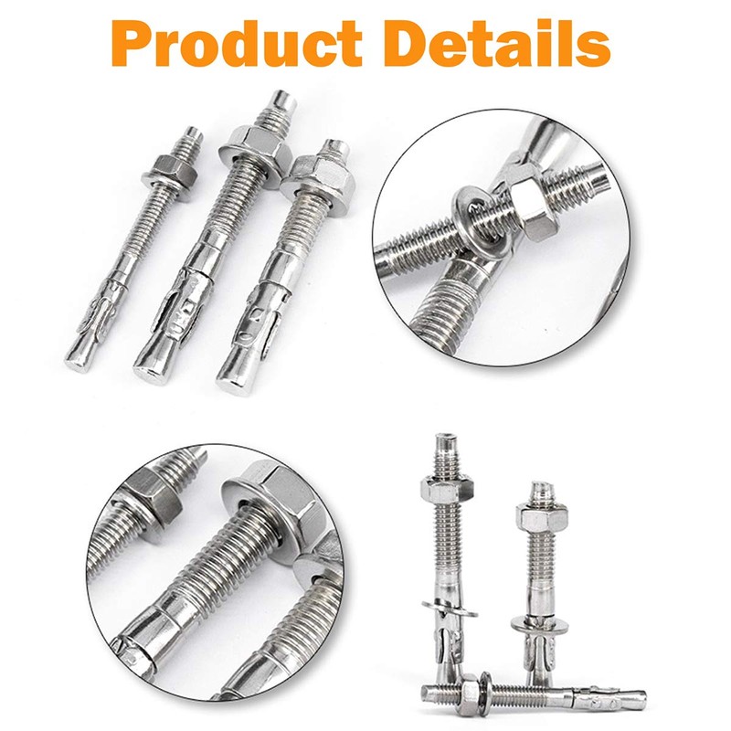 Levanco 1/2" X 4-1/2" Concrete Anchor, 304 Stainless Wedge Anchor
